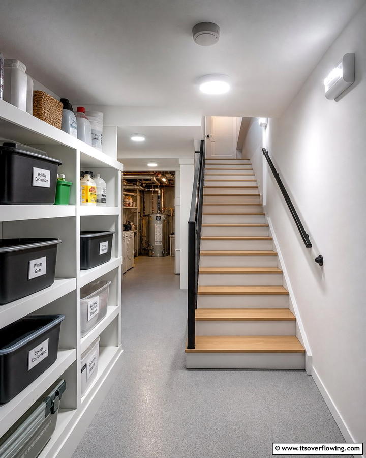 Motion Sensor Lights for Convenience - 20 Basement Lighting Ideas to Brighten Your Space
