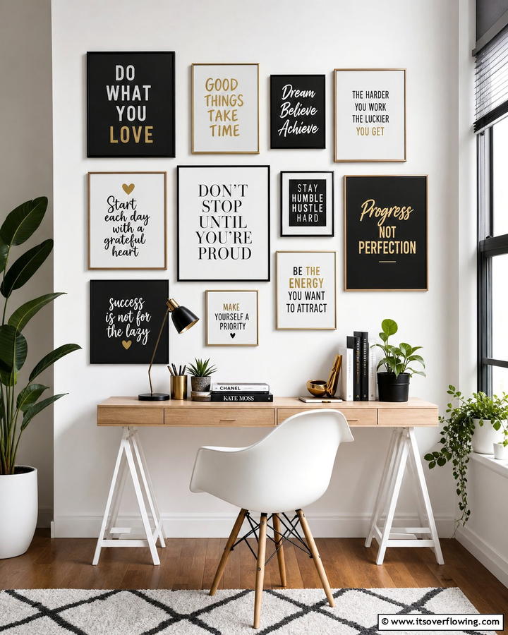 Motivational Quote Collage - 21 Innovative Blank Wall Ideas to Maximize Your Space
