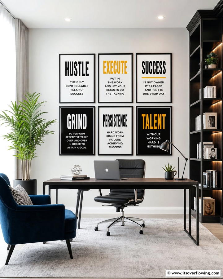 Motivational Quote Wall Art - 30 Desk Decor Ideas to Elevate Your Home Office