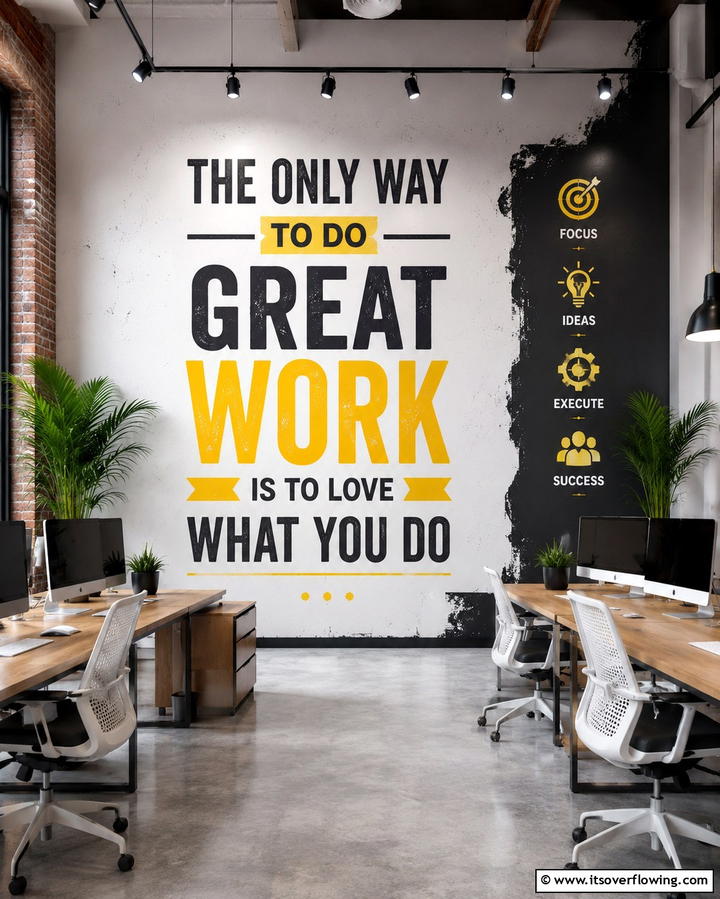 Motivational Quotes in Bold Typography - 25 Office Wall Murals to Inspire Creativity and Productivity