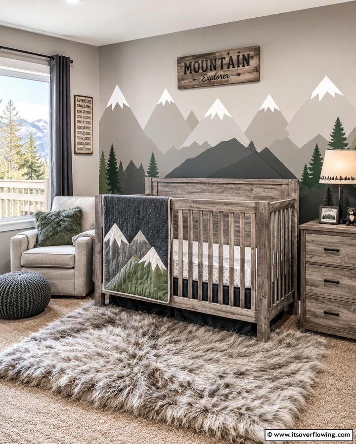 Mountain Peaks - 30 Nature Themed Nursery Ideas for a Serene Kids Room