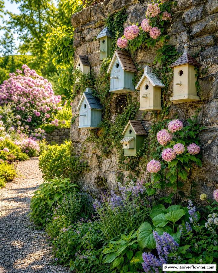 Mounted Birdhouses - 20 Outdoor Wall Decor Ideas to Transform Your Space