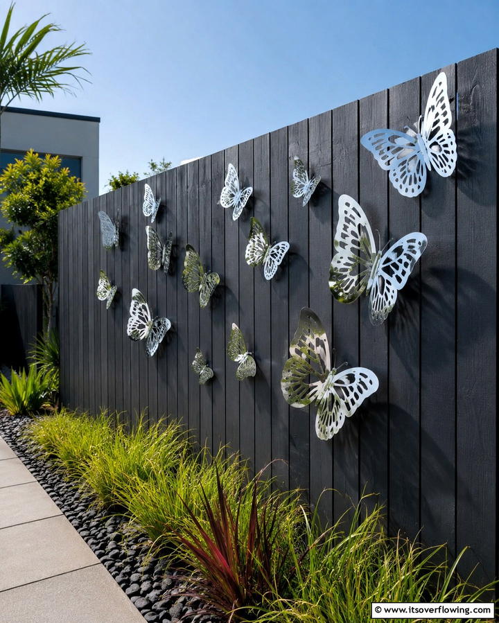 Mounted Sculptures - 25 Fence Art Ideas to Add Personality to Your Yard
