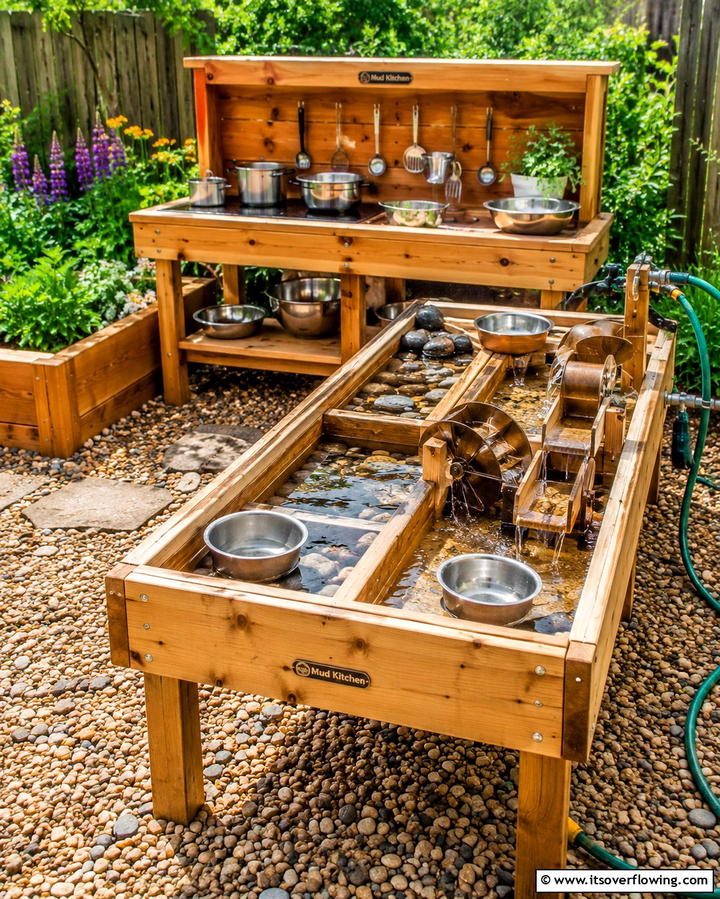 Mud Kitchen and Water Play Zone - 30 Mud Kitchen Ideas to Inspire Outdoor Kids’ Play