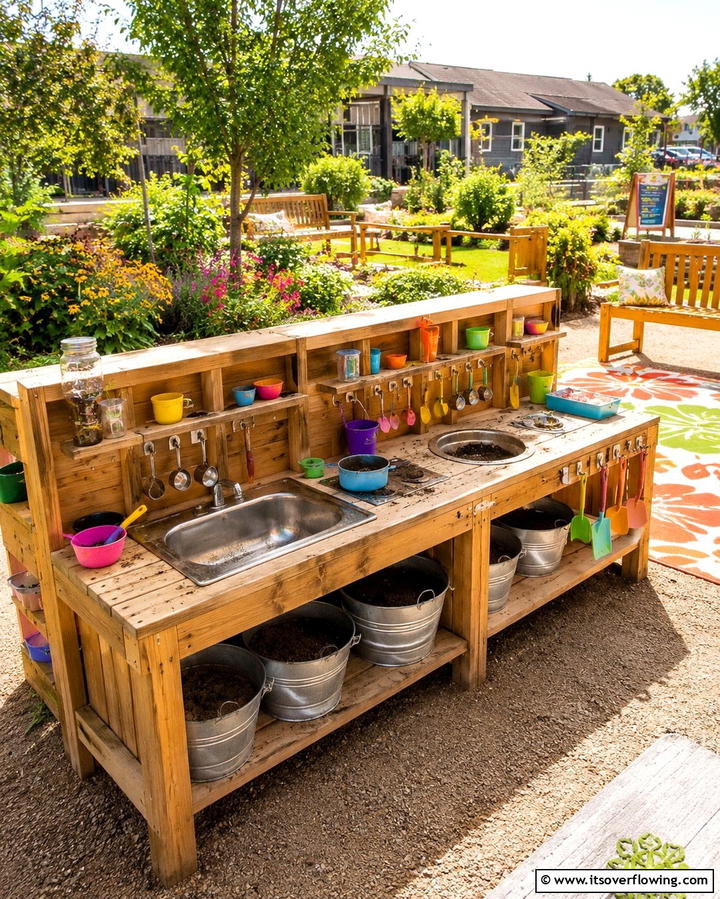 Mud Kitchen for Social Play - 30 Mud Kitchen Ideas to Inspire Outdoor Kids’ Play