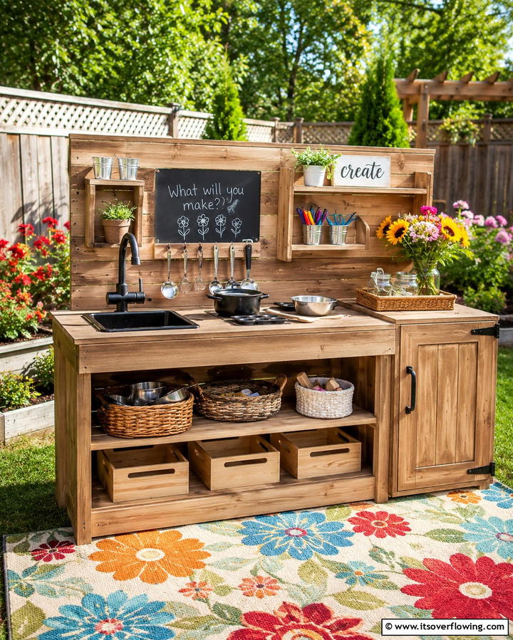 Mud Kitchen with Multifunctional Design - 30 Mud Kitchen Ideas to Inspire Outdoor Kids’ Play