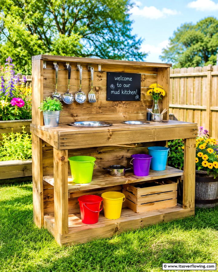 Mud Kitchen with Simple Installation - 30 Mud Kitchen Ideas to Inspire Outdoor Kids’ Play