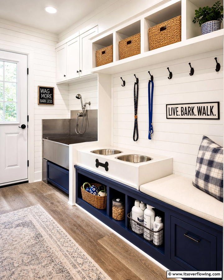 Mudroom Dog Station - 25 Dog Room Ideas for a Pet-Friendly Home