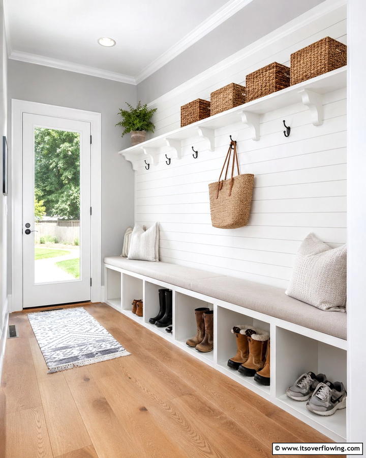 Mudroom Shoe Storage Bench - 30 Mudroom Storage Ideas for a Clutter-Free Entryway
