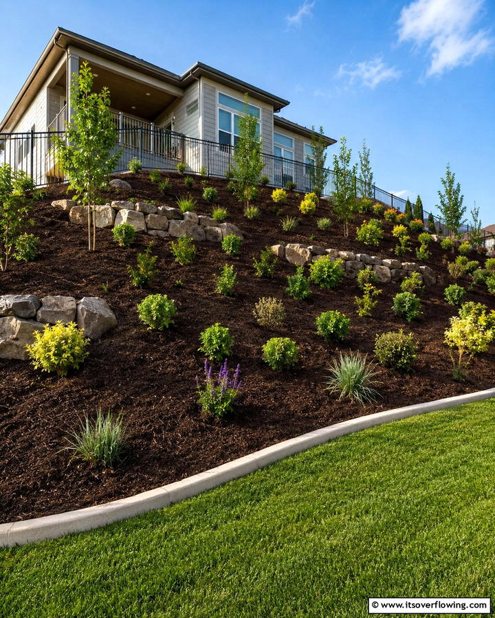Mulch Beds for Soil Health - 30 Hillside Landscaping Ideas for Sloped Yards