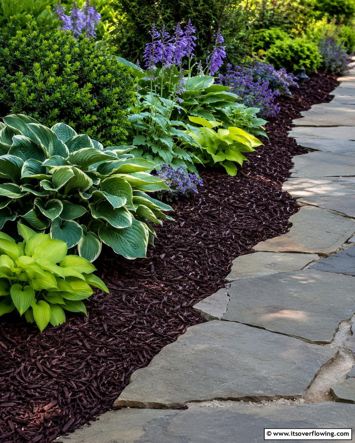 Mulch Borders for Natural Integration - 25 Low Maintenance Garden Border Ideas for Easy Landscaping