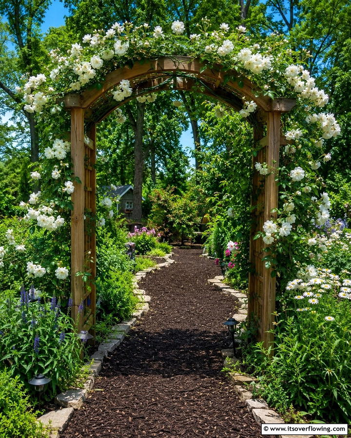 Mulch Pathways with Archways - 25 Mulch Pathway Ideas for a Beautiful Garden