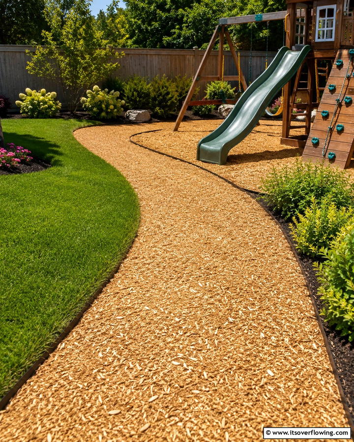 Mulch Pathways with Stepping Stones - 25 Mulch Pathway Ideas for a Beautiful Garden