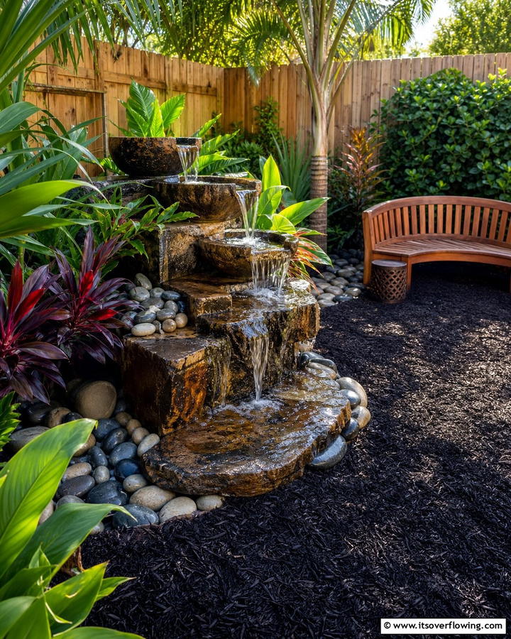 Mulch Patio with Water Features - 20 Mulch Patio Ideas for a Low-Maintenance Outdoor Space