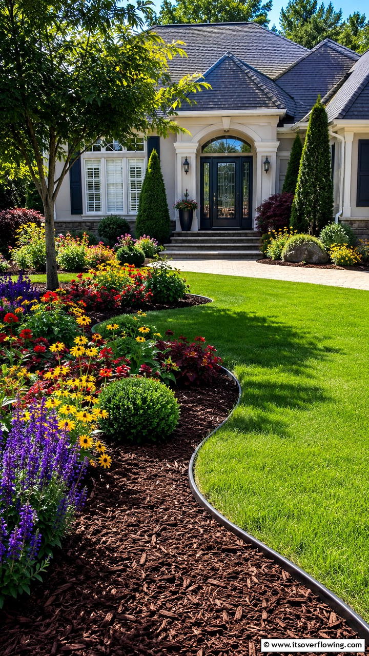 Mulch and Color Coordination - 30 Front Yard Landscaping Ideas for Stunning Curb Appeal