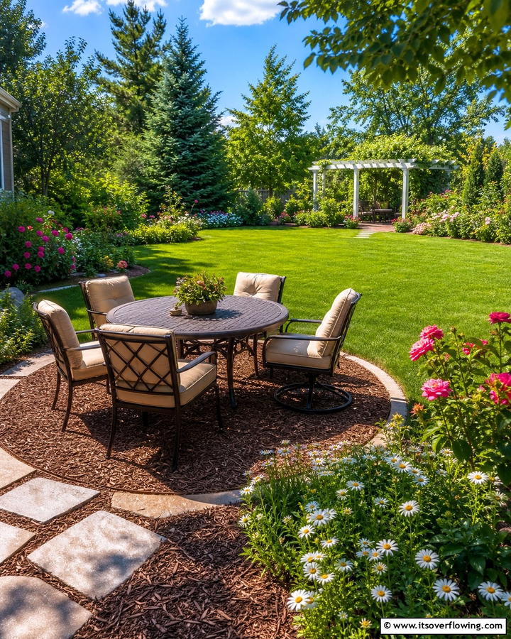 Mulch and Grass Combination Patio - 20 Mulch Patio Ideas for a Low-Maintenance Outdoor Space