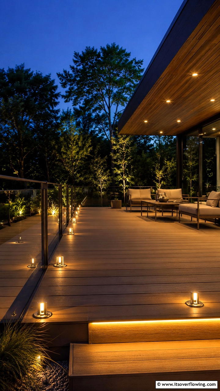Multi Color LED Deck Lighting - 30 Deck Lighting Ideas for Ambiance and Safety