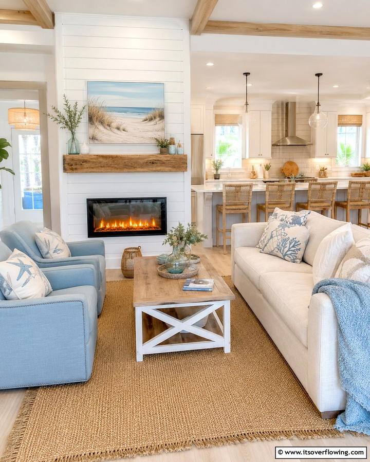 Multi Colored LED Lights for Versatility - 25 Fireplace Lighting Ideas to Create a Warm and Inviting Ambiance