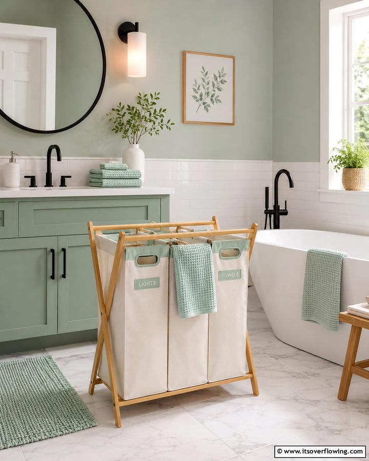 Multi Compartment Hamper - 25 Laundry Basket Storage Ideas for a Tidy Home