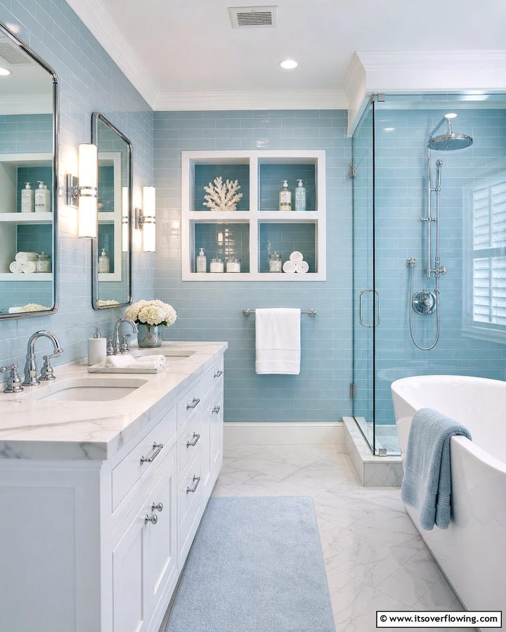 Multi Compartment Niche for Organized Storage - 25 Shower Niche Ideas for a Functional Bathroom