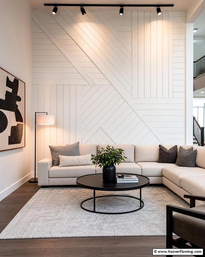 Multi Directional Shiplap Accent Wall - 21 Shiplap Accent Wall Ideas for Rustic & Modern Homes