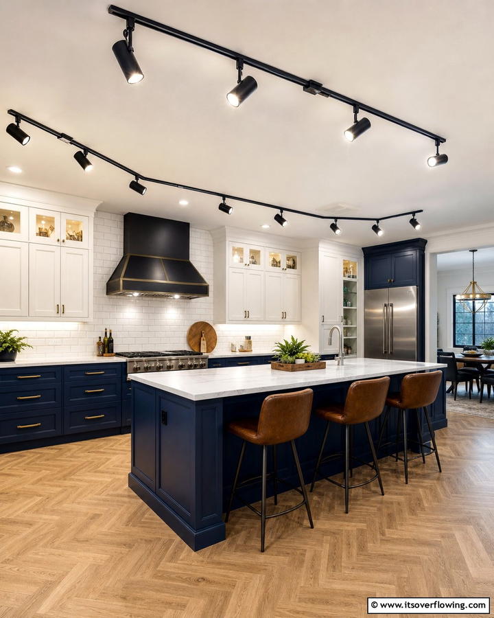 Multi Directional Track Lights for Versatility - 20 Kitchen Track Lighting Ideas for a Bright and Functional Space