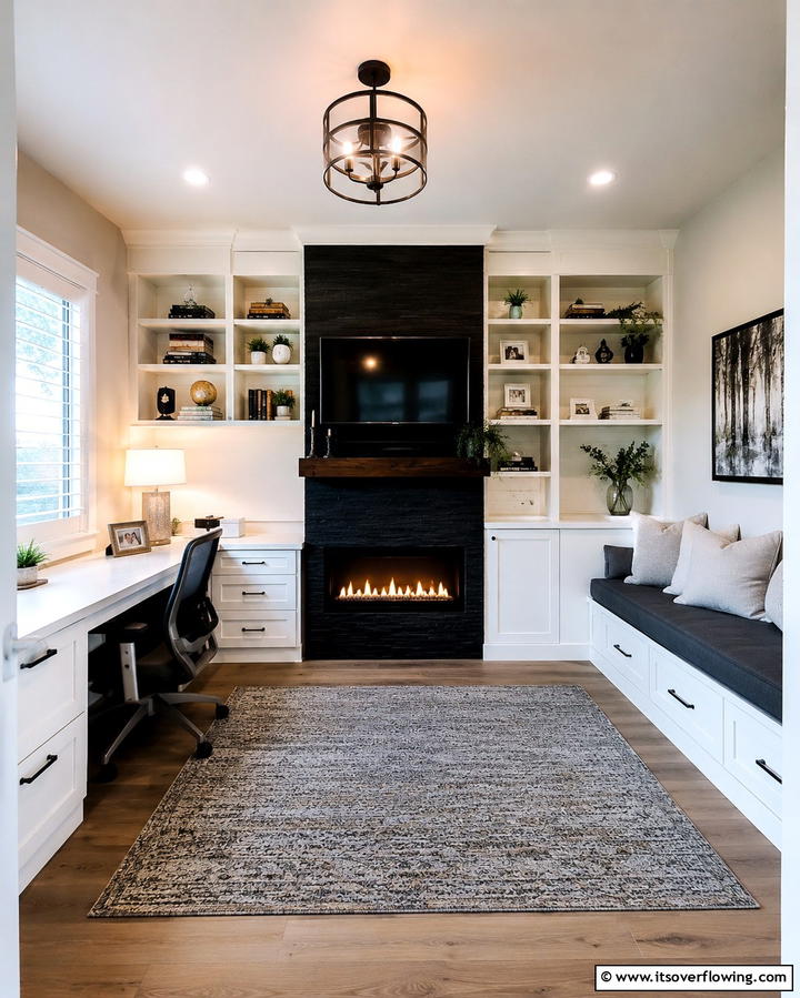 Multi Functional Built Ins - 30 Fireplace Built-In Design Ideas for Focal Point Spaces