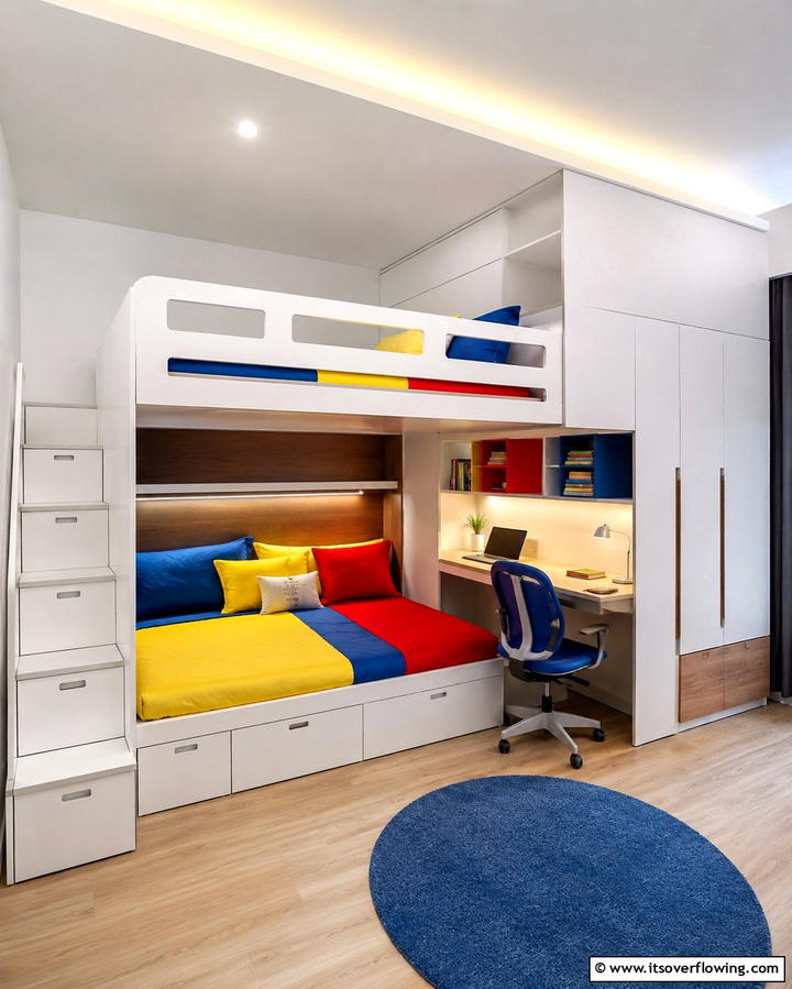 Multi Functional Bunk Beds - 25 Shared Bedroom Ideas for Small Rooms to Maximize Space
