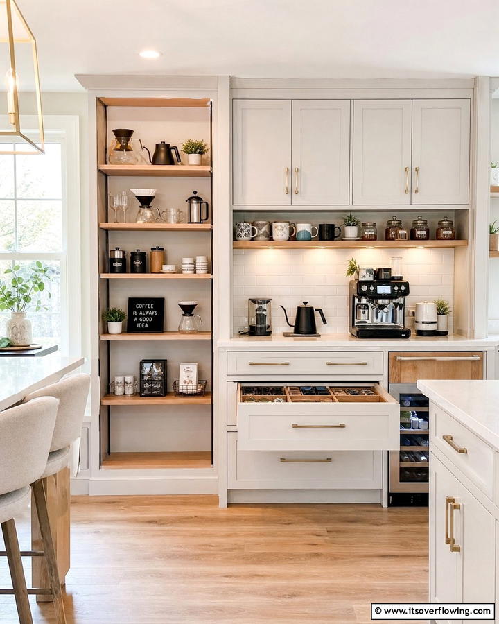 Multi Functional Coffee Hub - 21 Functional Coffee Station Ideas for Kitchen or Office