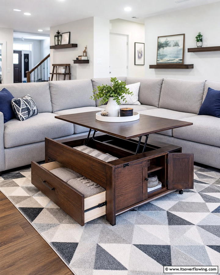 Multi Functional Coffee Table Storage - 21 Living Room Toy Storage Ideas for Organized Spaces