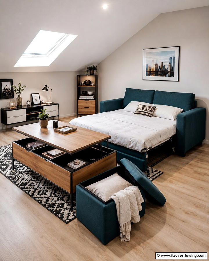 Multi Functional Furniture - 25 Low Ceiling Small Attic Room Ideas for Cozy Living