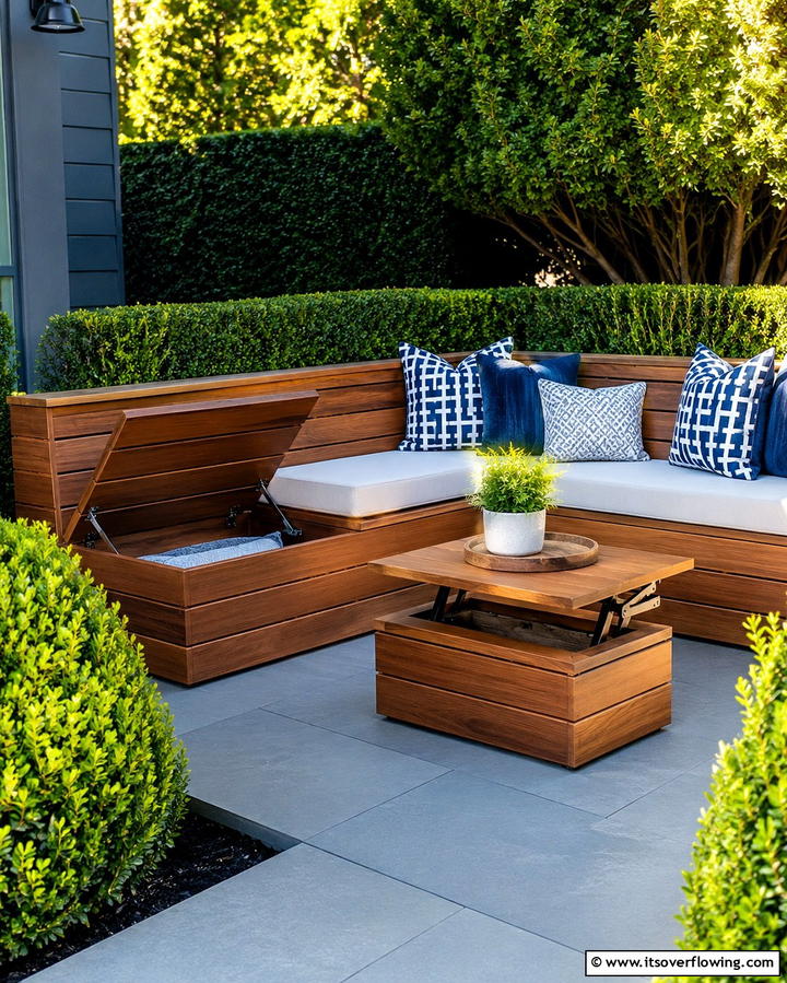 Multi Functional Furniture - 25 Small Backyard Patio Ideas for a Relaxing Outdoor Oasis