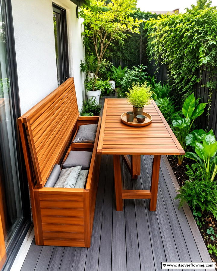 Multi Functional Furniture - 25 Townhouse Patio Ideas for Small Outdoor Spaces