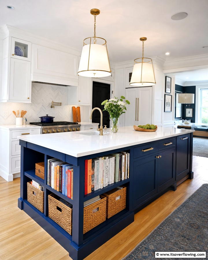 Multi Functional Island Storage - 21 Kitchen Pantry Ideas to Streamline Food Storage