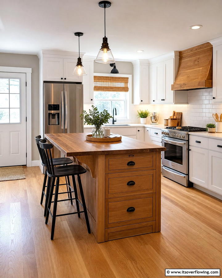Multi Functional Kitchen Island - 21 Small Kitchen Ideas on a Budget for Maximized Space