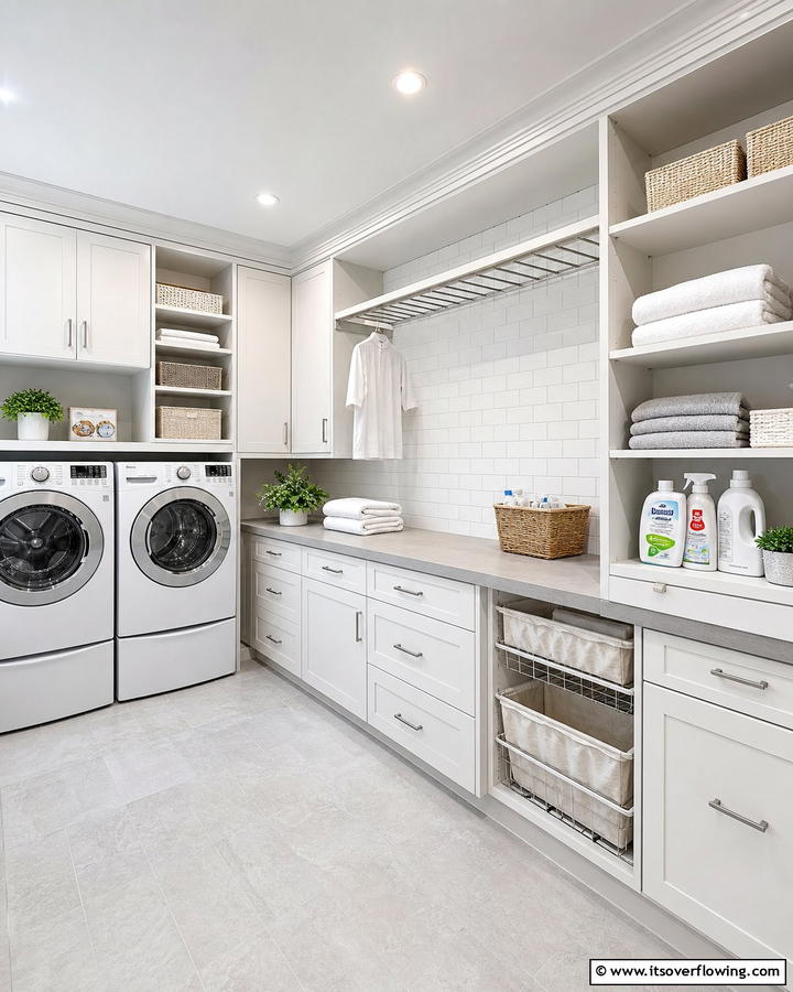 Multi Functional Laundry Room Storage - 21 Basement Storage Ideas to Organize Clutter with Style