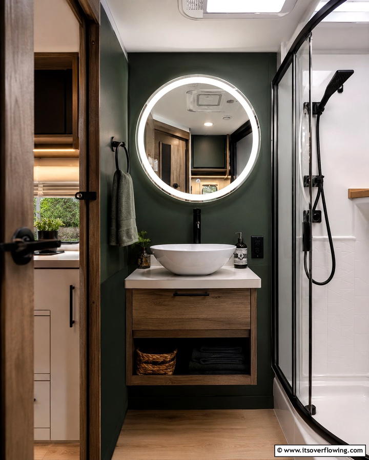 Multi Functional Mirrors - 25 Small RV Bathroom Ideas for Compact Spaces