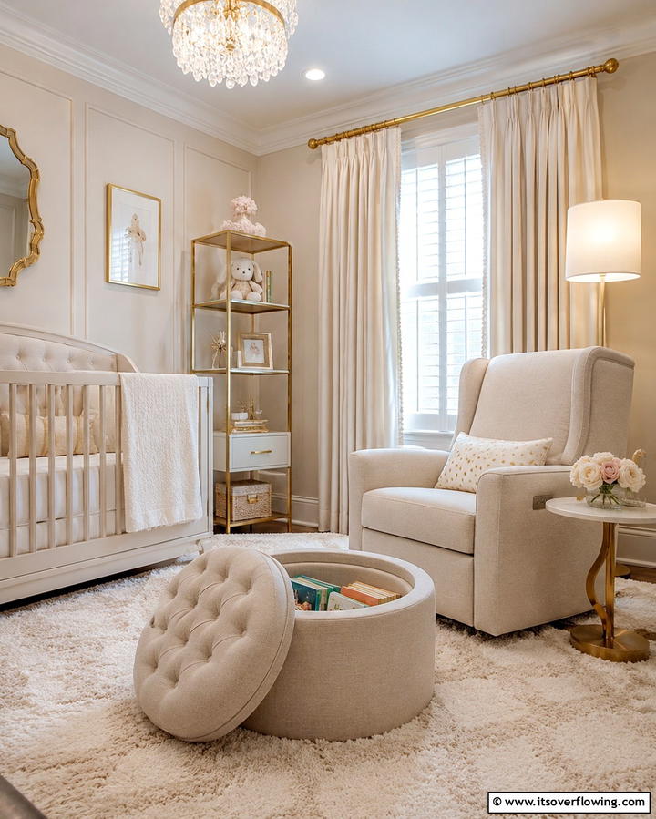 Multi Functional Ottoman with Storage - 25 Nursery Storage Ideas for a Clutter-Free Space