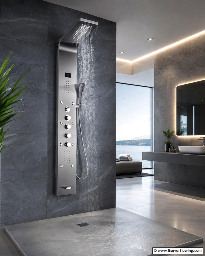 Multi Functional Shower Panels - 25 Small Bathroom Walk-in Shower Ideas for Modern Homes