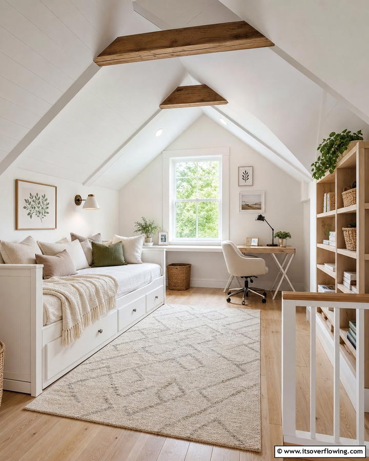 Multi Functional Space - 25 Attic Bedroom Ideas to Transform Your Space