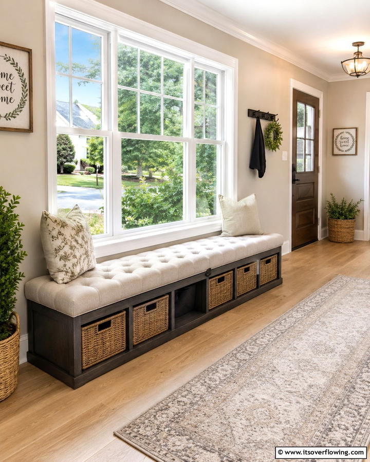 Multi Functional Storage Bench - 30 Functional Basement Furniture Ideas for Multi-Use Spaces