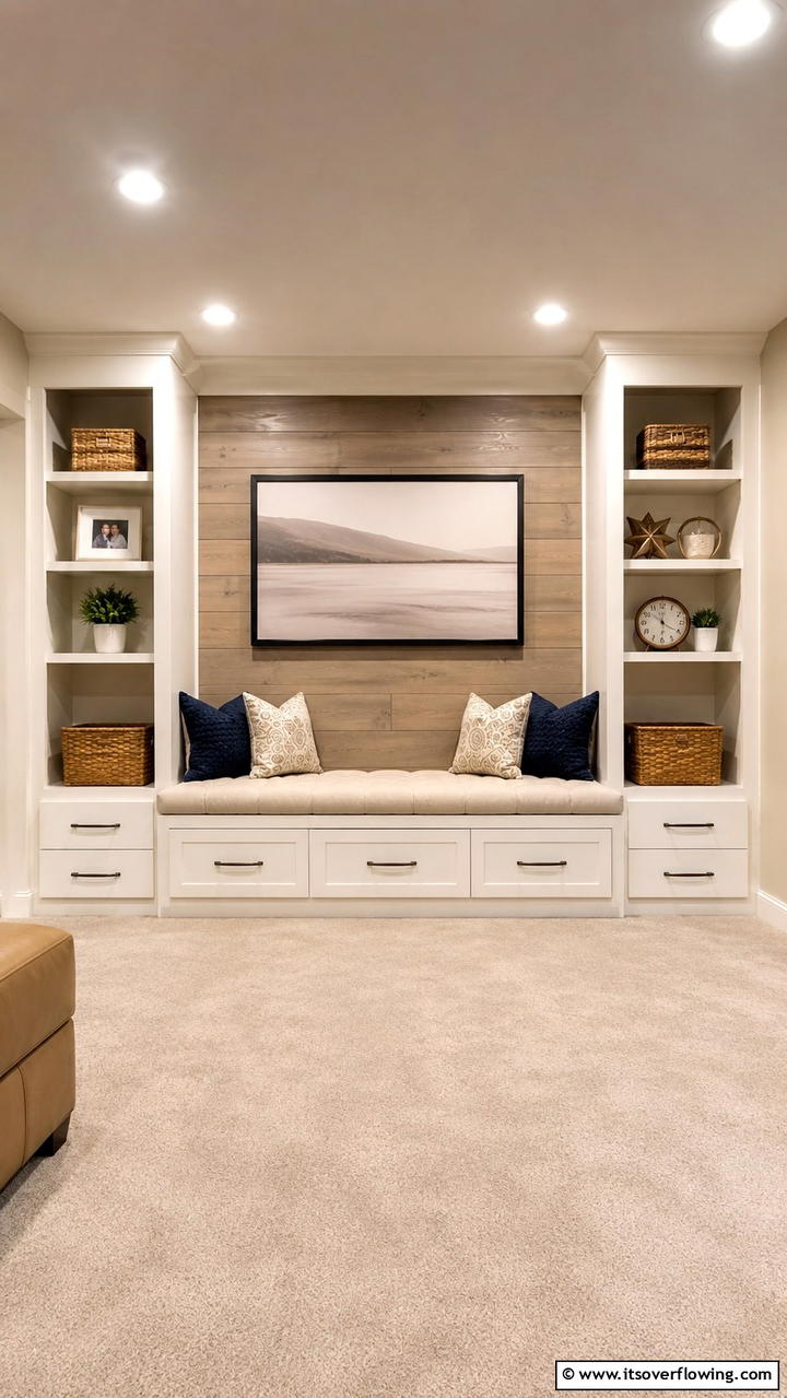 Multi Functional Storage Bench - 30 Basement Furniture Ideas for Functional Living Spaces