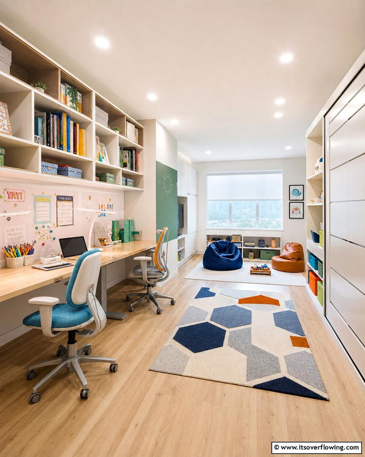 Multi Functional Study Space - 21 Kids Room Ideas for Playful and Functional Spaces