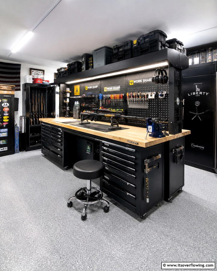 Multi Functional Workbenches - 25 Man Cave Gun Room Ideas for the Ultimate Space