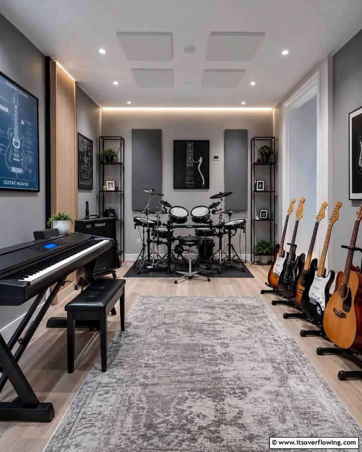 Multi Instrument Setup - 25 Guitar Room Ideas for Music Lovers