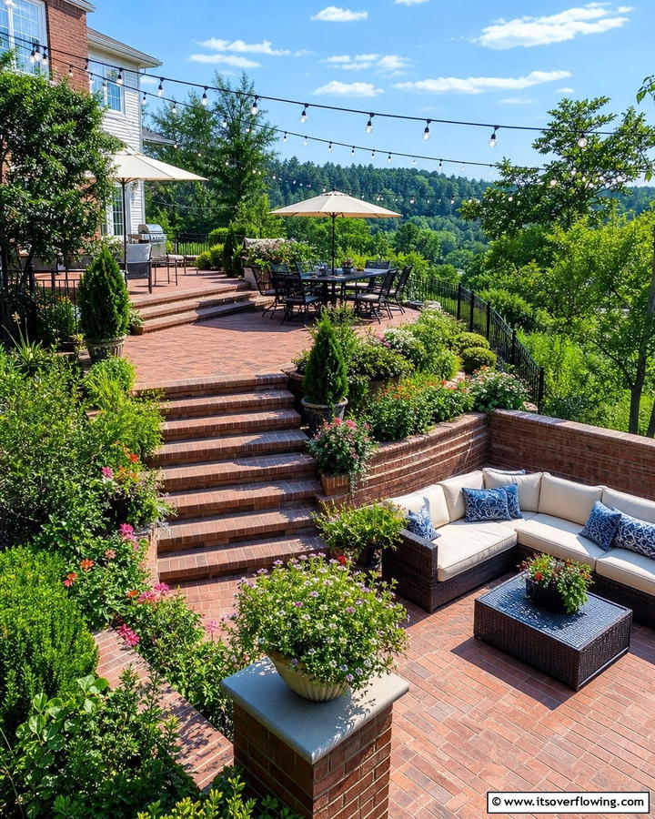Multi Level Brick Patio Design - 25 Creative Brick Patio Ideas for Your Backyard