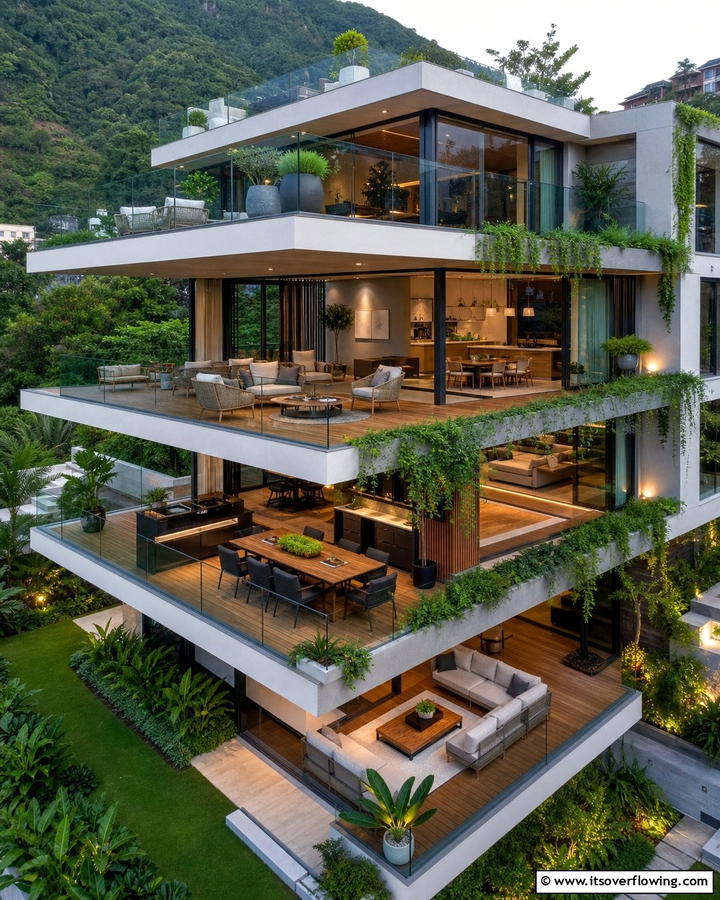 Multi Level Cantilever Balcony for Extra Space - 20 Cantilever Balcony Ideas for Modern Homes