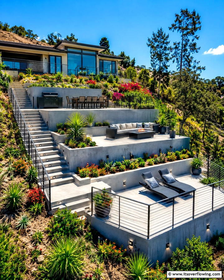 Multi Level Concrete Deck Design - 25 Concrete Deck Ideas for a Modern and Durable Outdoor Space