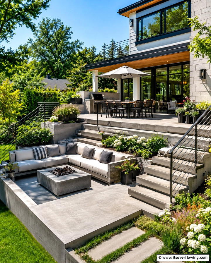 Multi Level Concrete Decks - 25 Concrete Deck Ideas for a Modern and Durable Outdoor Space
