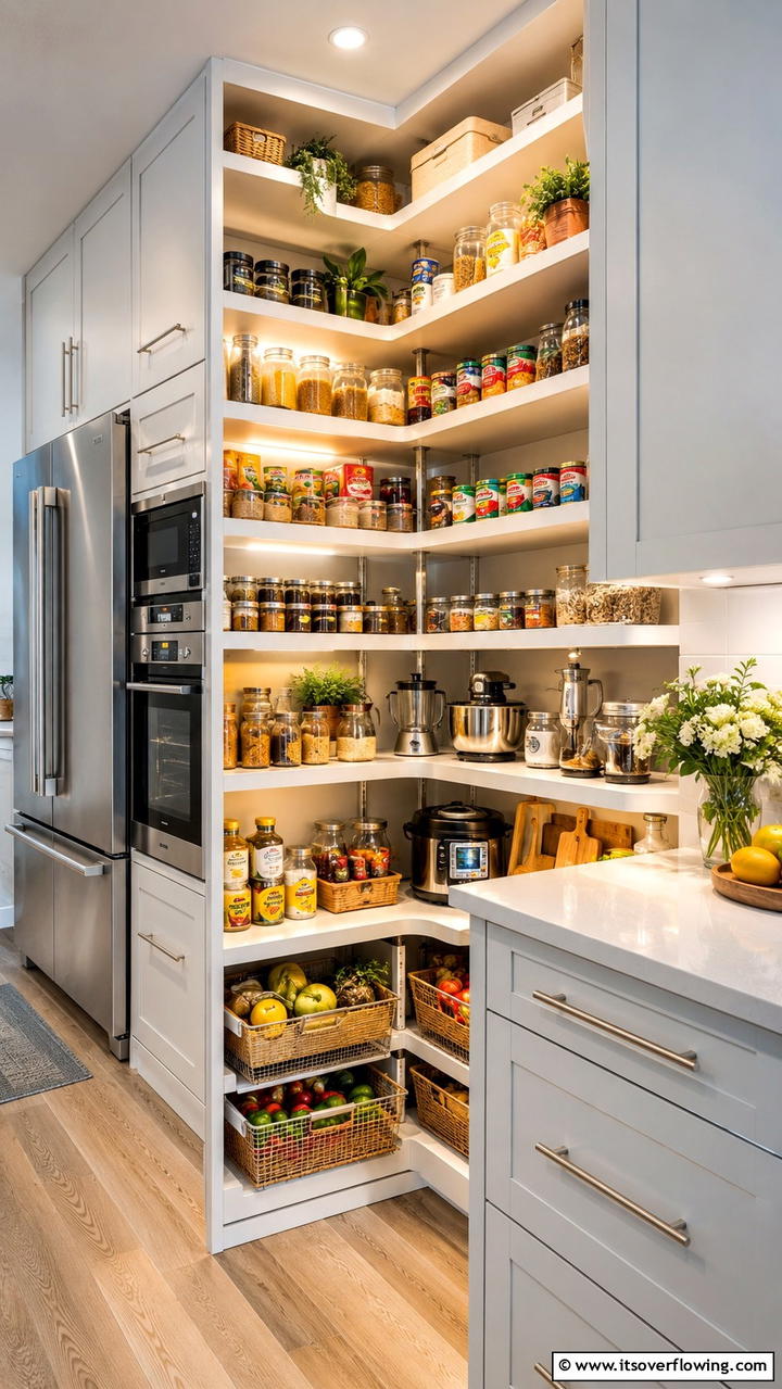 Multi Level Corner Pantry - 30 Corner Pantry Ideas to Maximize Kitchen Storage